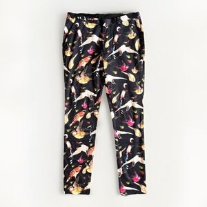 TOPMAN Tropical Bird Slim Dress Pants 32x31 Colorful Bold Novelty Print Trousers